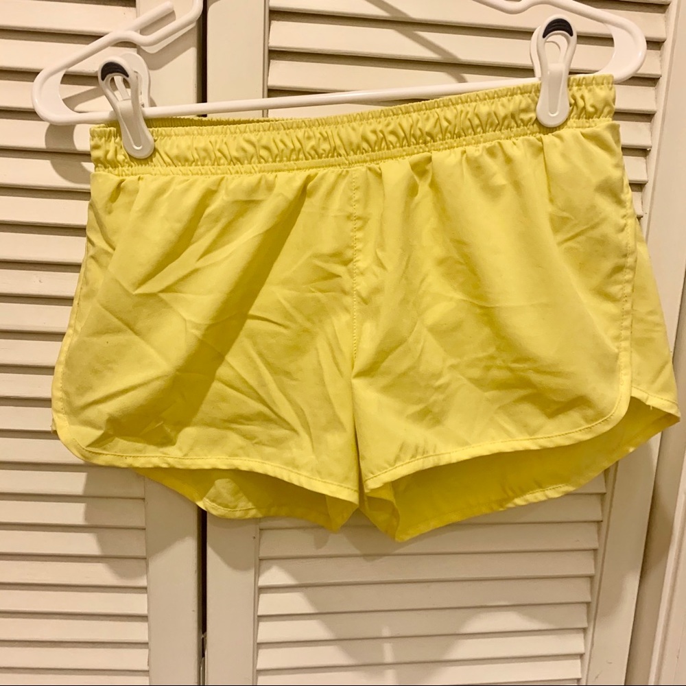 Yellow workout shorts